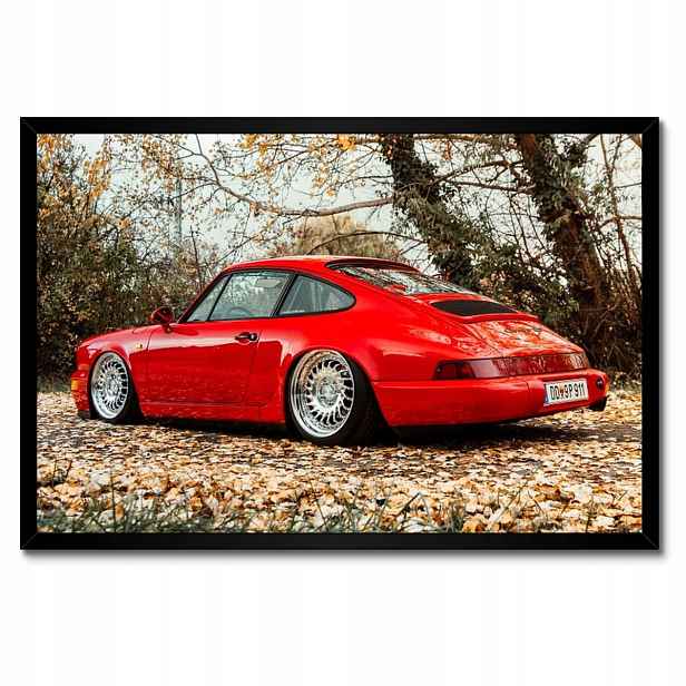 Plakáty v rámu 60x40 Červené Porsche Auto