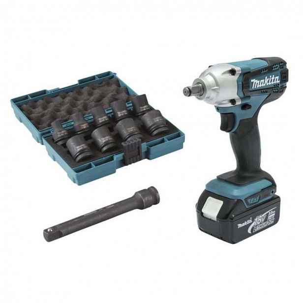 Makita - 18V AKU rázový utahovák, 2x aku 3,0 Ah, nabíječka DTW190JX3