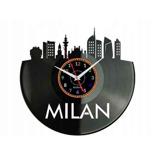 Milan Nástěnné hodiny Vinylová deska Moderní dekorativní jako Dárek k narozeninám