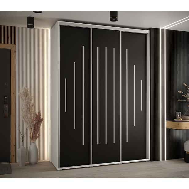 Šatní skříň Davos 12 - hloubka 60 cm Barva korpusu: Dub - Artisan, Rozměry: 170 cm, Dveře: Černá