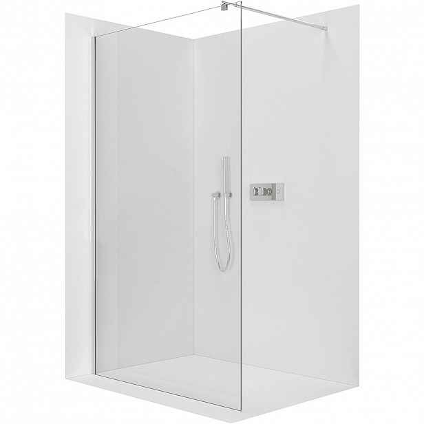 Sprchová zástěna Walk-in Onyx Round L/P - 6 mm - chrom, transparentní sklo - 80x190 cm
