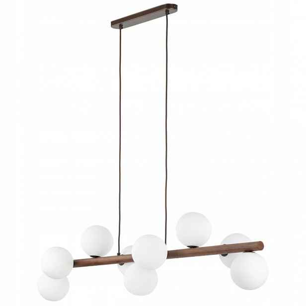 Závěsná lampa Estera Wood ořechové stínidlo bílá 9xG9 Skandinávské Osvětlení