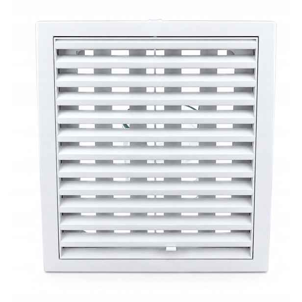 Ventilační mřížka Przybysz uzamykatelná žaluzie čtvercová 20x20 cm Bílá