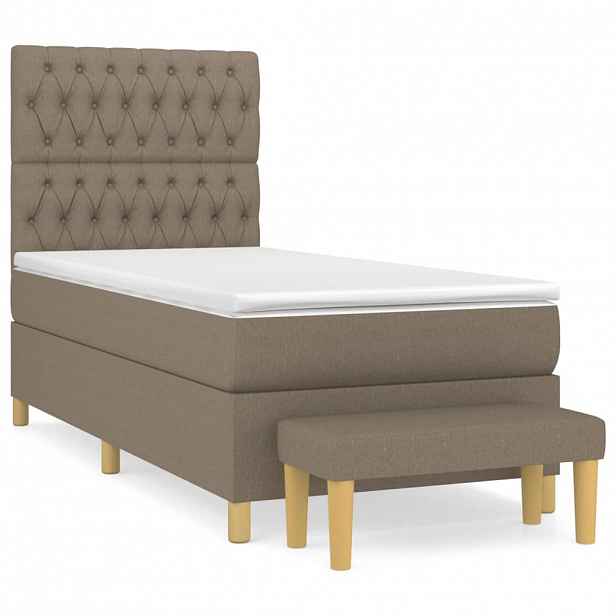 vidaXL Box spring postel s matrací taupe 100 x 200 cm textil