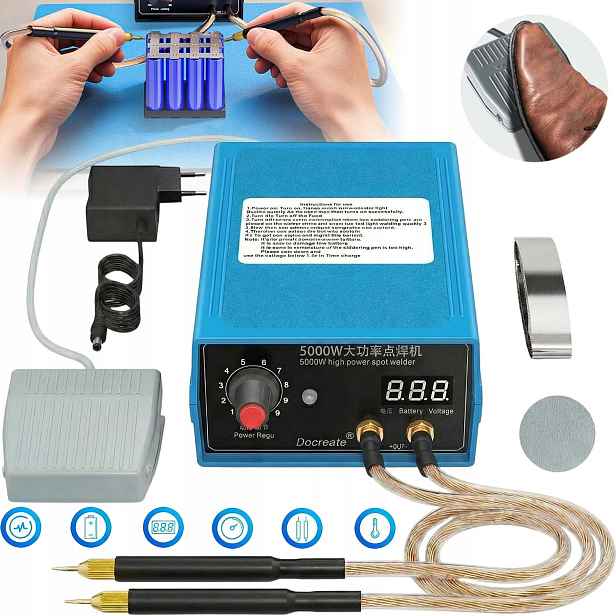 Bodová Svářečka 0.1-0.15 MM 4000 Mah 5000 W Pro Akumulátor 18650 Přenosná