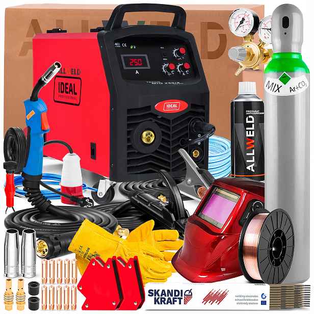 Poloautomatický Ideal Tecno Mig 250/2 Pro 230V 400V 250A Mma Flux Lutosvařování