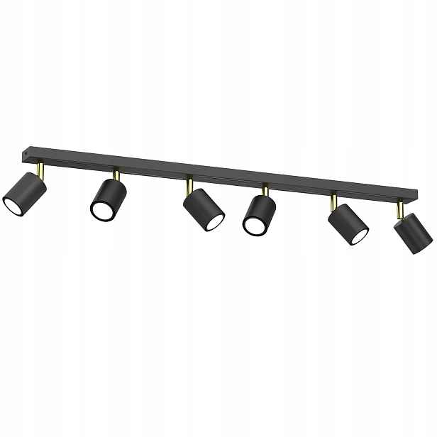 Stropní svítidlo tmavě šedá, zlaté reflektory do obývacího pokoje 6 bodů 80 cm Luminex
