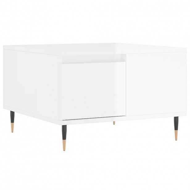 vidaXL Konferenční stolek lesklý bílý 55x55x36,5 cm kompozitní dřevo