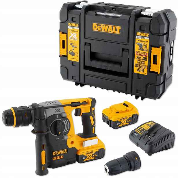 Akumulátorová vrtačka DeWalt DCH274P2T na baterie 18v 5A sds plus