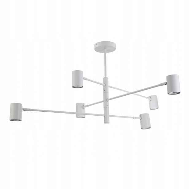 Bílá závěsná lampa nastavitelná do obývacího pokoje ložnice a jídelny Light Prestige