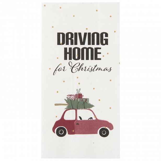 IB Laursen Servírovací ubrousky DRIVING HOME FOR CHRISTMAS 40x40 cm, 16 ks