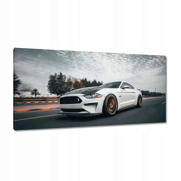 Obrazy 115x55 Bílý Ford Mustang Auto