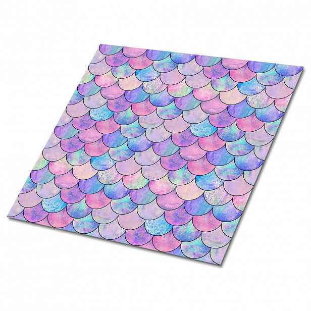 TULUP SAMOLEPICÍ OBKLADY NA STĚNU 9 ks 30x30 cm Barevné rybí šupiny