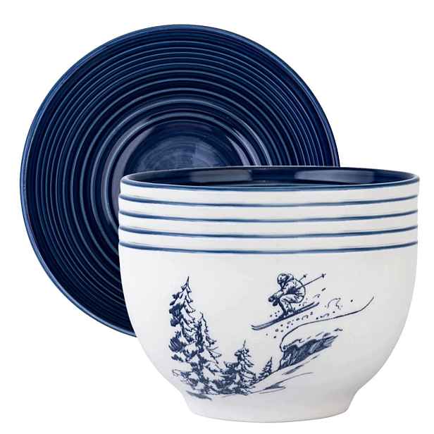 6 x Salaterky 14 cm miska na polévku 700 ml ovesná kaše Altom Alpská skica