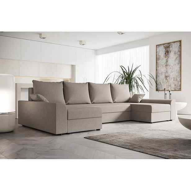 Elegantní sedací souprava do U DAGMAR - světle šedá
