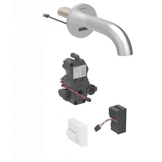 Geberit Piave - Elektronická umyvadlová baterie pod omítku, síťové napájení, easy to clean, kartáčovaná nerez 116.262.SN.1