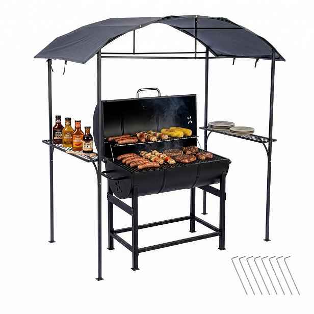 Relaxdays PAVILON Antracit ocel polyester vodoodpudivý 230x210 cm