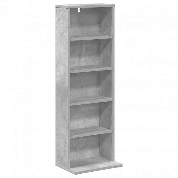vidaXL CD skříň Betonově šedá 33 x 23,5 x 97,5 cm Kompozitní dřevo