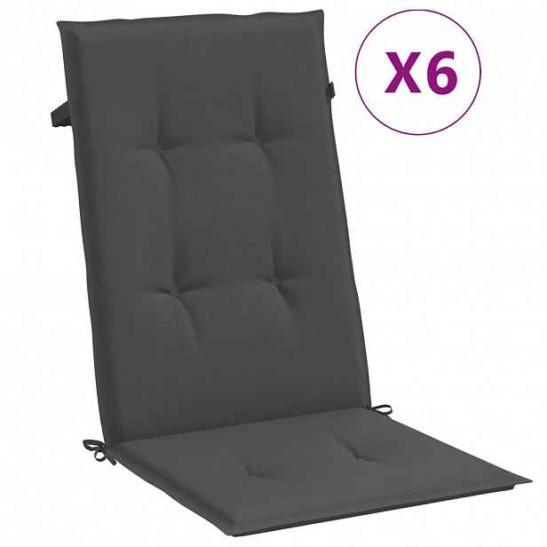 vidaXL Podušky na židli vysoké opěradlo 6ks antracit melanž 120x50x4cm