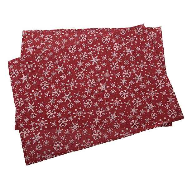 Látková prostírání v sadě 2 ks s vánočním motivem 32x45 cm Flakes – Dakls