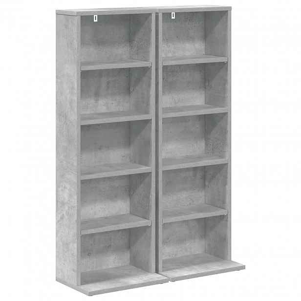 vidaXL CD skříň 2 ks Betonově šedá 33 x 23,5 x 97,5 cm