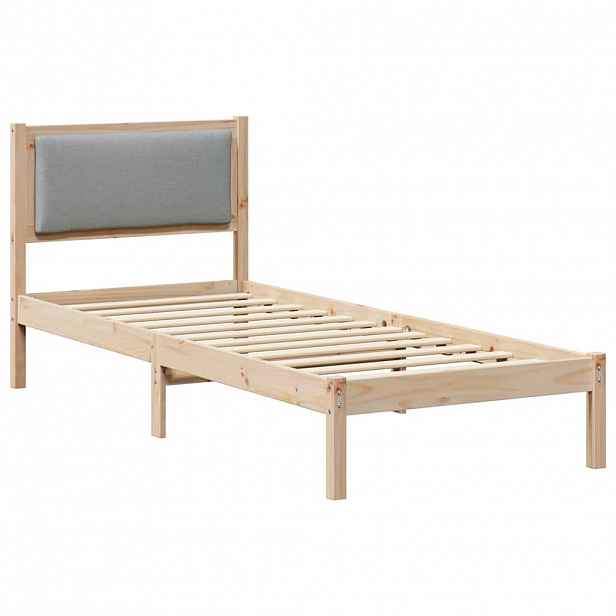 vidaXL Rám postele s čelo Světle šedá 80 x 200 cm Masivní borové dřevo
