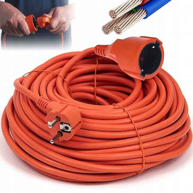 Prodlužovací Kabel Zahradní 30 M Pro Stavební Sekačku, Dlouhý, Pevný