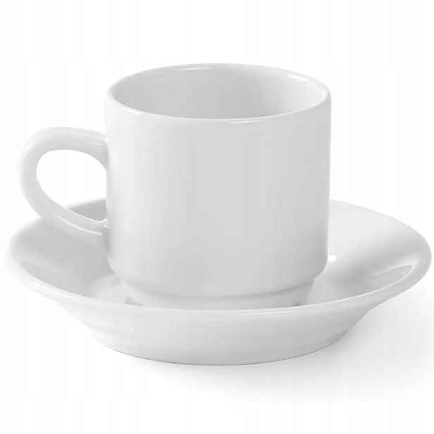 Šálek na kávu Optima bílý porcelán 90 ml, sada 12 Ks Hend