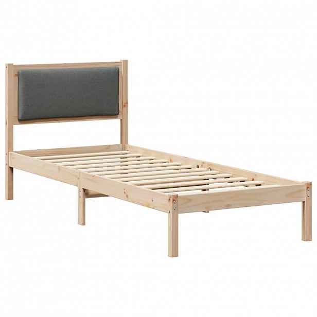 vidaXL Rám postele s čelo Tmavě šedá 80 x 200 cm Masivní borové dřevo