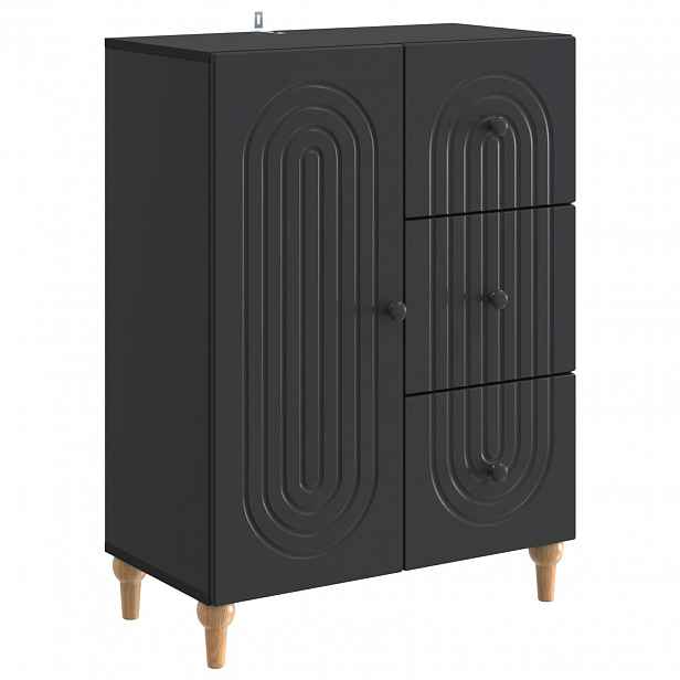 vidaXL Servírovací skříň Černá 66 x 34,5 x 90 cm Kompozitní dřevo