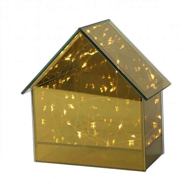 LED skleněný domeček ELITE, zlatý - více velikostí Velikost: L