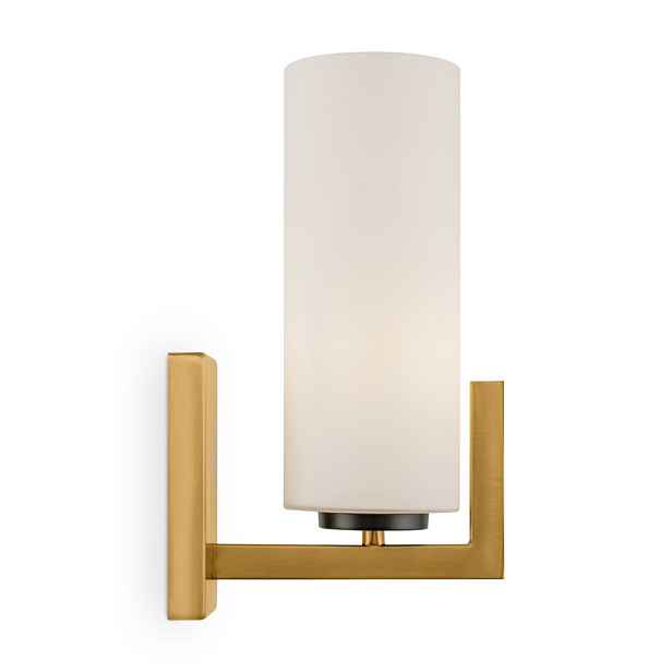 Nástěnná lampa mosazná skleněná bílá tuba moderní Maytoni