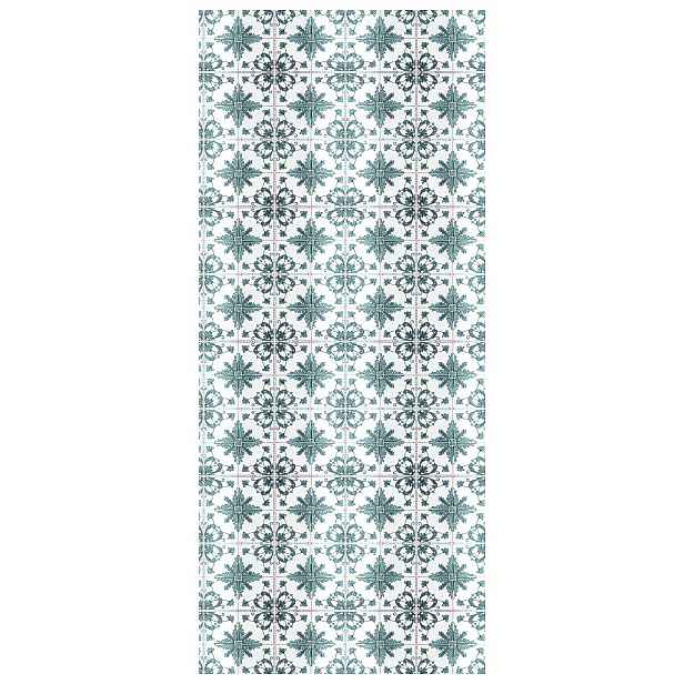 Samolepka Fototapeta Geometrický tyrkysový kaleidoskop květin 91x211