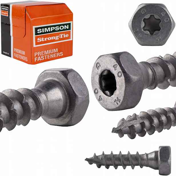 Tesařské vruty 10x40 mm 50 ks šestihrannou hlavou Torx Simpson Ssh