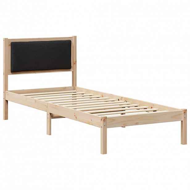 vidaXL Rám postele s čelo Černá 80 x 200 cm Masivní borové dřevo
