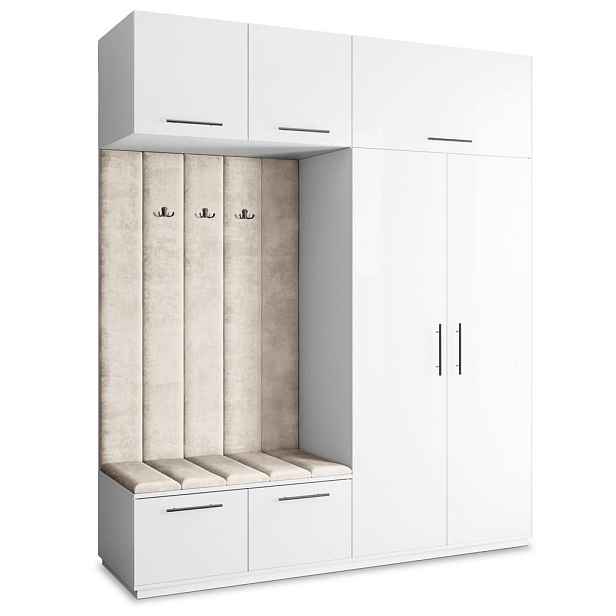 MASSENO MODERNÍ PŘEDSÍŇOVÁ SKŘÍŇ REMA, 200/240/60 cm, bílá