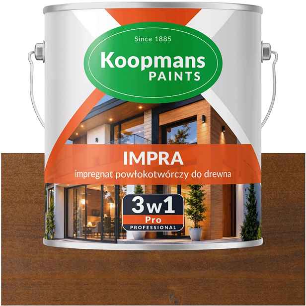 Koopmans Impra 3v1 Pro Lazura na fasádní dřevo 113 Ořech Klasický 1L