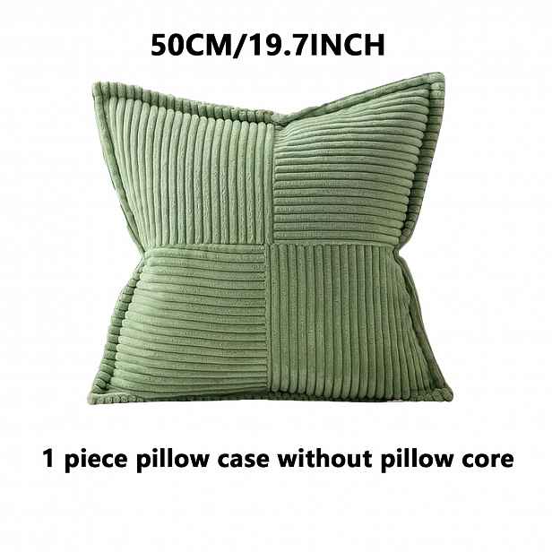 TEMU 1/2ks Bohémské Styl Korduroyové Potahy na Polštáře, Měkký Pruhovaný Patchwork Design, Zipované Polyesterové Čtvercové Pouzdra na Polštáře pro