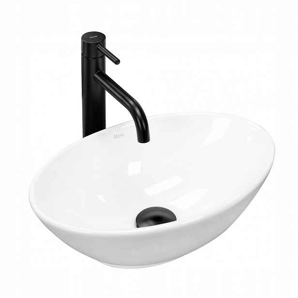 Umyvadlo Na Desku Bílé Oválné Hluboké Malé Rea Pamela Mini White 40 cm