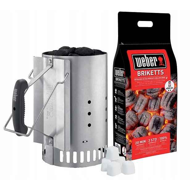 Sada Weber Rapidfire pro zapalování grilu, komínový podpalovač briket, 2 kg