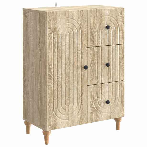 vidaXL Servírovací skříň Dub sonoma 66 x 34,5 x 90 cm Kompozitní dřevo