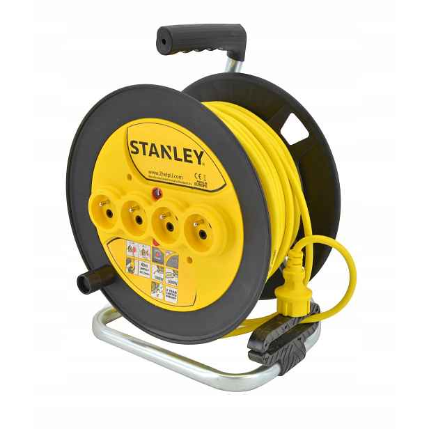 Stanley Prodlužovací Kabel Bubnový 40 m 3x1,5 mm 16A IP20 Přepěťová Ochrana