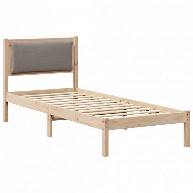 vidaXL Rám postele s čelo Taupe 80 x 200 cm Masivní borové dřevo