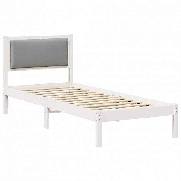 vidaXL Rám postele s čelo Světle šedá 80 x 200 cm Masivní borové dřevo