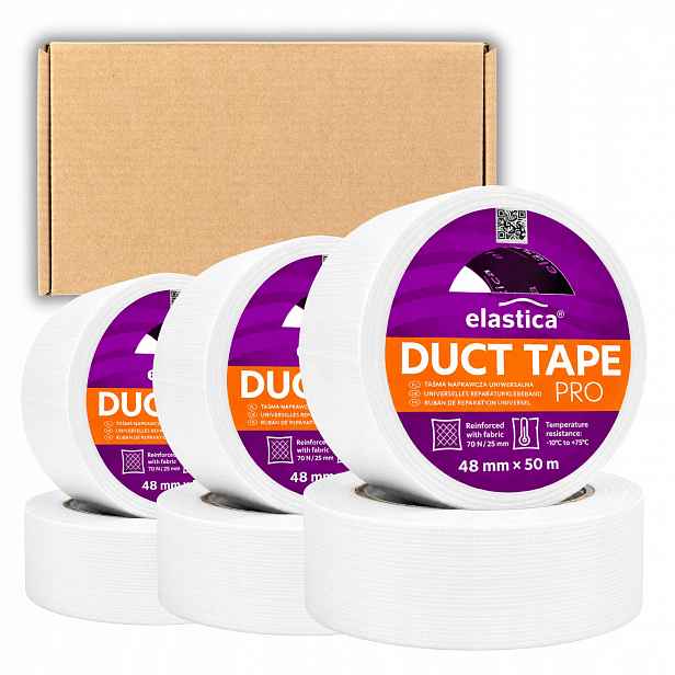 Bílá Páska Duct Tape Pro 48 mm x 50 m Vyztužená, Voděodolná, Těsnící