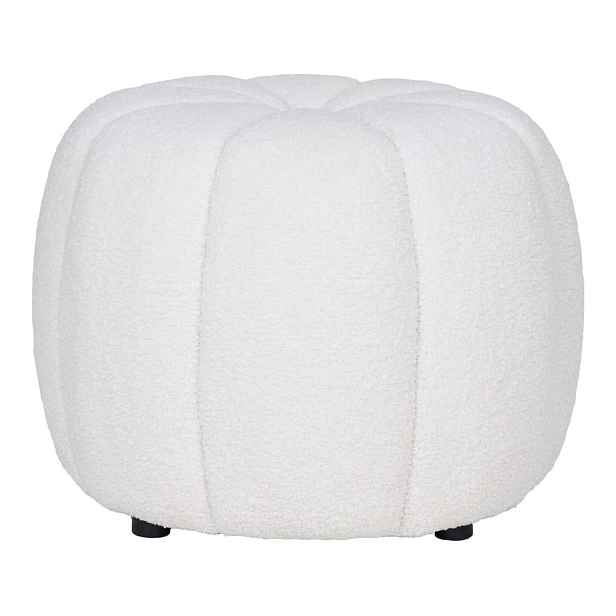 Bílý taburet z textilie bouclé Paisley – House Nordic