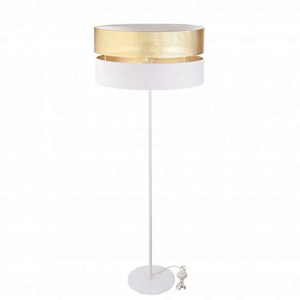Stojací Lampa S Otvory Zlatá E27 Led Bílá Ažurová 40 CM