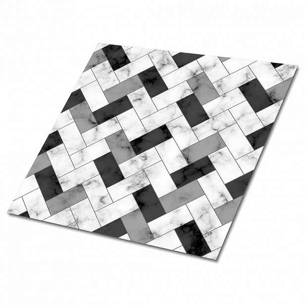 TULUP SAMOLEPICÍ OBKLADY NA STĚNU 9 ks 30x30 cm Mramorový vzor rybí kosti