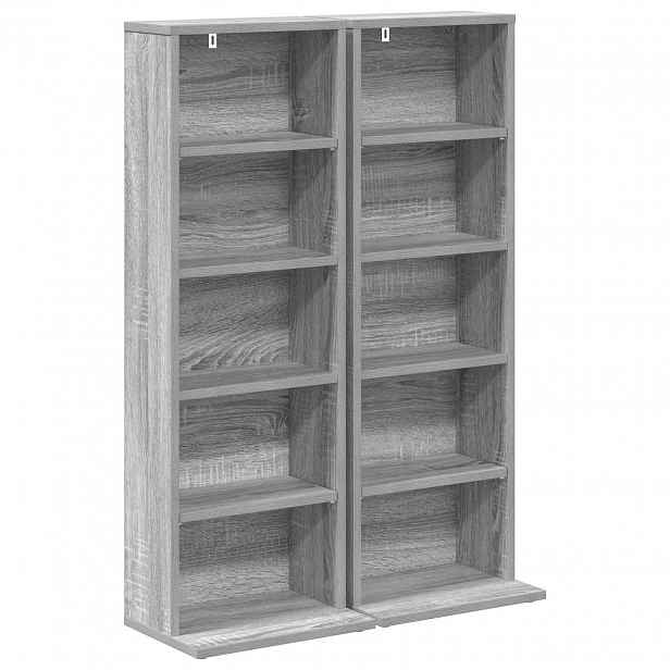 vidaXL CD skříň 2 ks Šedý Sonoma 33 x 23,5 x 97,5 cm Kompozitní dřevo