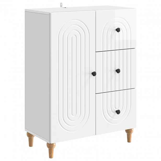 vidaXL Servírovací skříň Bílá s vysokým leskem 66 x 34,5 x 90 cm